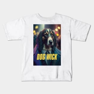 Dog Wick #2 with text Kids T-Shirt